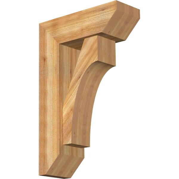 Ekena Millwork Westlake Slat Rough Sawn Bracket w/ Offset Brace, Western Red Cedar, 8"W x 22"D x 34"H BKT0806X22X34WTL06RWR - main